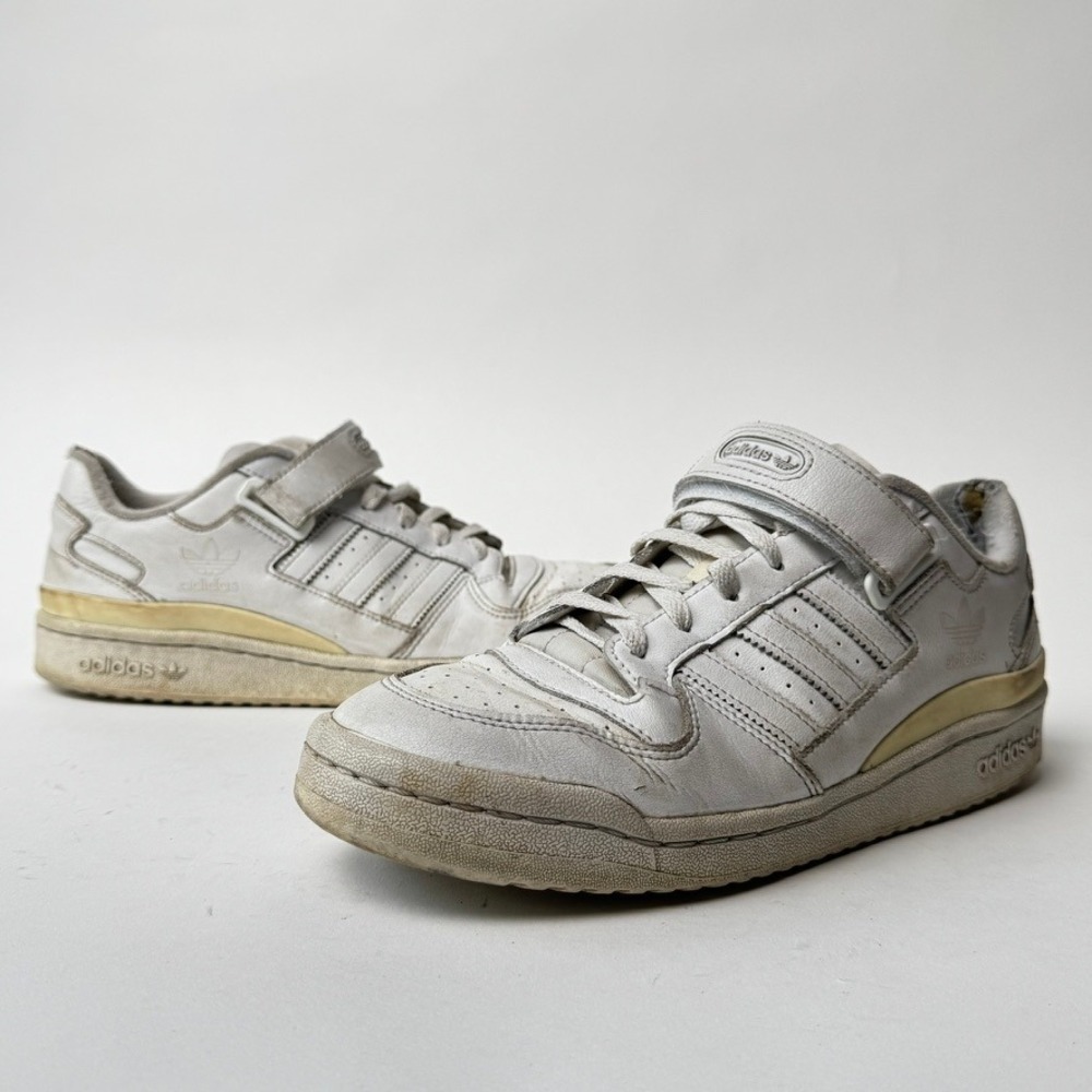 Adidas Forum Low Mens White Leather Sneakers FY7755 Size 9.5 Retro Basketball